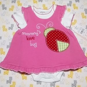 2/$20 Mommy's Love Bug 2 Pc Jumper Set